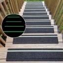 Fényben világító csúszásgátló tapasz 76 x 10 cm fotolumineszcens zöld lépcsőkhöz és padlókhoz 6