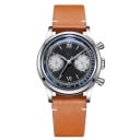 Férfi Chronográf karóra tachiméterrel Vízálló 100 m Tok 38 mm Rozsdamentes acél 316L Ásványi üveg Bőr szíj Minden napra 1