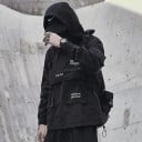 Férfi dzseki fekete poliészter pamut 4