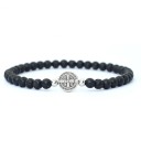 Férfi gyöngy karkötő kereszttel fa onyx 19,5cm 4mm Elegáns dizájn férfiaknak Kiváló minőségű anyag mindennapi viselethez 1