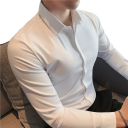 Férfi ing hosszú ujjú Egyszínű kivitel Gombos zárás V-kivágás Spandex és poliamid Kényelmes szabás Évszakokon át 2