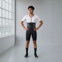 Férfi kerékpáros szett Rövid ujjú mez és nadrág Elöl cipzár Rugalmas anyag 80 % poliészter és 20 % spandex 5