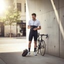Férfi kerékpáros szett Rövid ujjú mez és nadrág Elöl cipzár Rugalmas anyag 80 % poliészter és 20 % spandex 7