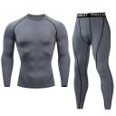 Férfi leggings és hosszú ujjú póló szett, O nyakkivágás, poliészter 6