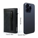 Férfi mini steppelt pénztárca 10 x 7 x 2 cm Magnézium zár RFID védelem Alumínium ötvözet Cipzáras zseb Műbőr 2