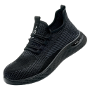 Férfi munkacipők légáteresztő felsőrésszel és rugalmas talppal, poliészter anyag, fekete, munkához és mindennapi viselethez 1