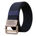 Férfi öv strapabíró nylonból Fekete katonai stílusú Fém csat két gyűrűvel Szélesség 3,8 cm Állítható öv minden napra 3