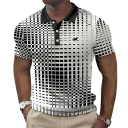 Férfi póló gallérral és gombokkal Rövid ujjú Egyszerű minta Lónyomat a mellkason Könnyű poliészter Kényelmes mindennapi viselet 1