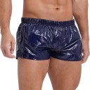Férfi rövidnadrágos fürdőnadrág Gumi Tükröződő Sötétkék Nylon Spandex Rugalmas Gyorsan Száradó fürdőnadrág a strandra és medencébe 1