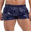 Férfi rövidnadrágos fürdőnadrág Gumi Tükröződő Sötétkék Nylon Spandex Rugalmas Gyorsan Száradó fürdőnadrág a strandra és medencébe 3