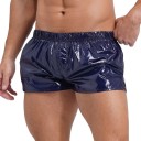 Férfi rövidnadrágos fürdőnadrág Gumi Tükröződő Sötétkék Nylon Spandex Rugalmas Gyorsan Száradó fürdőnadrág a strandra és medencébe 4