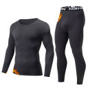 Férfi sportos szett gumis nadrággal és divatos mintával, hosszú ujjú póló O nyakkivágással, poliészter, spandex 7