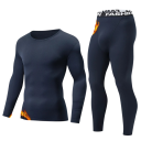 Férfi sportos szett gumis nadrággal és divatos mintával, hosszú ujjú póló O nyakkivágással, poliészter, spandex 6