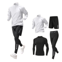 Férfi sportos szett leggings, rövidnadrág, pulóver, hosszú ujjú póló, poliészter, spandex 5