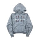 Férfi szürke kapucnis pulóver zsebekkel Streetwear stílusban Don't Smoke felirattal és modern mintákkal Kényelmes egyszínű pulóver mindennapi 1