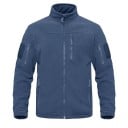 Férfi taktikai kültéri polárkabát több cipzáras zsebbel, magas gallérral, sportkabát, szélálló túraruházat 3