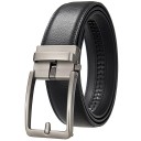 Férfi valódi bőr öv 3,5 cm Elegáns bőr nadrágöv cink ötvözet fém csattal Stílusos férfi kiegészítő Klasszikus dizájn 1
