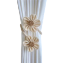 Fermagli floreali per tende, supporto decorativo 34 cm in cotone e lino, realizzazione tessile per raccogliere tende e tendaggi delle finestre 1
