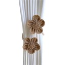 Fermagli floreali per tende, supporto decorativo 34 cm in cotone e lino, realizzazione tessile per raccogliere tende e tendaggi delle finestre 2