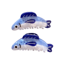 Fermaglio per capelli a forma di pesce 8,5 cm Fermaglio decorativo blu per capelli Fermaglio in plastica da donna Clip robusta accessorio stiloso per acconciature 5