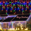 Fernbedienung für den Außenbereich, Weihnachtsbeleuchtung, 220 V, Weihnachtsbeleuchtung für Haus, Wasserfall-Lichterkette, 8 Modi, LED-Lichterkette, 4 m, 96 LEDs 2