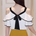 Festbluse med flæser 4