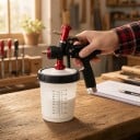 Festékszóró pohár rendszer 600 ml 10 db-os készlet fedéllel és 125 mikronos szűrővel M16 x 1,5 adapterek Átlátszó Festéshez és keveréshez 3