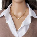 Fester Panzer-Halskette Edelstahl Damenmode Schmuck Ketten-Design Elegantes Accessoire für Partys Geschenk für Frauen 2