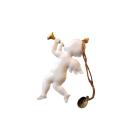 Festive Set of 3 Metal Christmas Ornaments Cherubs with Musical Instruments Hand-Painted Hanging Decorations for the Tree 2