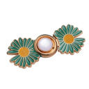 Fibbia metallica regolabile per cintura 4,6 x 1,9 cm Decorazione perla con fiori Stringere i pantaloni Senza cuciture Fibbia elegante per jeans Gonne Pantaloni corti 8