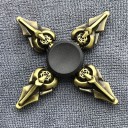 Fidget spinner metálico antistress com motivo decorativo Brinquedo giratório para os dedos para aliviar a tensão Aparência dourada antiga Tamanho 10
