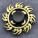 Fidget spinner metálico antistress com motivo decorativo Brinquedo giratório para os dedos para aliviar a tensão Aparência dourada antiga Tamanho 9