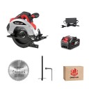 Fierăstrău circular fără perii de 7 inch cu display digital 185 mm 4000 W 11000 rpm acumulator roșu-negru pentru tăierea lemnului 3