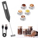 Fierbător de lapte manual 3 viteze Încărcare USB-C Lungime 23 cm Bătaie spirală din oțel inoxidabil Funcționare silențioasă Pentru cafea și ouă 2
