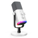 FIFINE AM8 dinamikus mikrofon USB és XLR kimenet monitorozás 3,5 mm-es RGB háttérvilágítás 10 üzemmód hangerőszabályzó érintőpanel podcast streaming 4