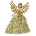 Figura navideña de ángel 13 x 22 cm Vestidos brillantes con cuentas y piedra decorativa Alas decoradas Decoración de plástico para colocar 6