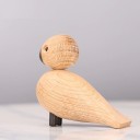 Figurine en bois d'oiseau avec bonnet 2 pcs 5