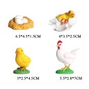 Figurines cycle de vie de la poule 4 pcs 2
