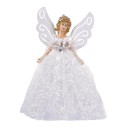 Figurinha de Natal de anjo 13 x 22 cm Vestidos brilhantes com contas e pedra decorativa Asas decoradas Decoração em plástico para colocar 1