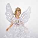 Figurinha de Natal de anjo 13 x 22 cm Vestidos brilhantes com contas e pedra decorativa Asas decoradas Decoração em plástico para colocar 8