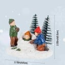 Figurki dziecięce do zabawy na Boże Narodzenie 6 x 6,5 x 7 cm Dekoracyjne figurki dzieci bawiących się w śniegu Zimowa ozdoba do świątecznej dekoracji 2
