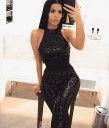 Figursyet damejumpsuit med pailletter 2