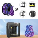 Filament 1,75 mm 250 g Couleur duale violet + bleu Précision ±0,03 mm Impression 200–230 °C Plateau 40–60 °C Pour imprimantes 3D FDM 3