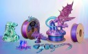 Filament na 3D tlač 1,75 mm Trojfarebný hodvábny PLA Svetlo modrá ružová zelená Lesklý povrch Hladký tlač 250 g 5