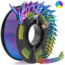 Filament PLA 1,75 mm Tricolor Efekt jedwabny 250 g Włókno multikolorowe do druku 3D Fioletowy Niebieski Żółty 1