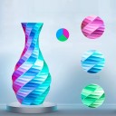 Filamento para impresión 3D 1,75 mm PLA tricolor aspecto sedoso azul claro rosa verde superficie brillante y lisa 250 g 3