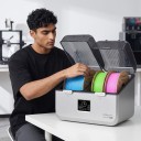Filamenttørrer med to uafhængige kamre til spoler 1–2 kg Opvarmning op til 75 °C og energibesparende tilstand Lys grå til 3D print af PLA og PETG samt TPU 5
