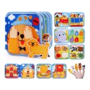 Filthæftet Montessori aktiv bog Hund Busy book 20 x 20 x 7 cm Med fingerdukker Sensorisk rejselegetøj til børn 3 til 6 år 1