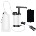 Filtro de agua de supervivencia con bomba de 0,01 micras, 3000 l, membrana hueca de ultrafiltración, mangueras de silicona, carbón activado 3