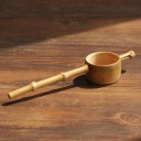 Filtro de chá em bambu com cabo longo Feito à mão Material natural Base com pequenos orifícios Comprimento 18 cm Para bule e chávena 6
